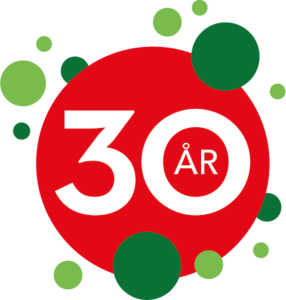 Logotyp för Täby Friskolas 30-årsjubileum